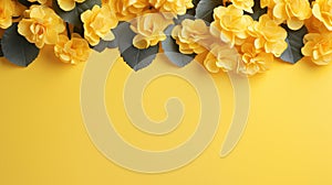 Romantic Whimsy: Paper Background With Yellow Flowers In Nikon D850 Style