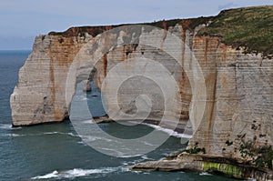 romantic and wild chalk cliffs of Etretat