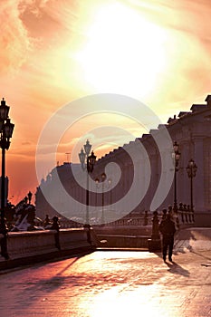 Romantic winter walk in Moscow