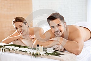 Romantic young couple relaxing