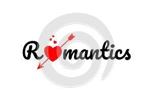romantics word text typography design logo icon