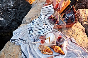 Romatic picnic on the beach