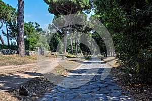 Rome, ancient via appia antica, one of the oldest roads in the world