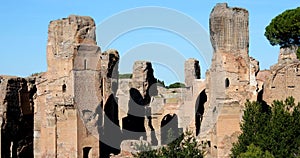 Rome, Baths of Caracalla 4k real video