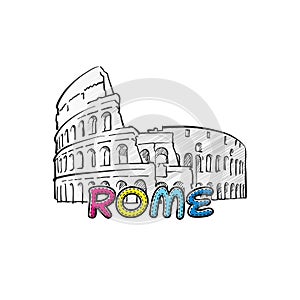 Rome beautiful sketched icon