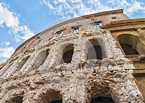 Rome. Beautiful view on arcade of the famous ancient Theatre of Marcellus ( Teatro di Marcello ) photo