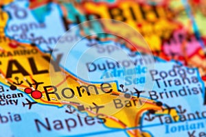 Rome, Capital City of Italy on the Map