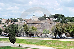 Rome capital old Italian town medieval buildings urban panorama cityscape architecture history background