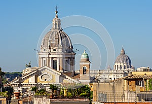 Rome cityscape seen from Pincian hill, Italy