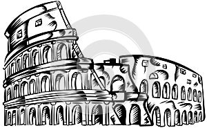 Rome coliseum hand drawn outline doodle icon photo
