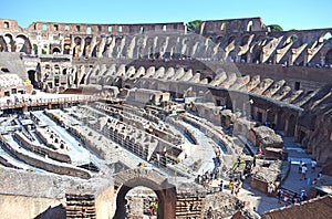 Rome Colosseum, Flavio Amphitheater, interior, in Rome