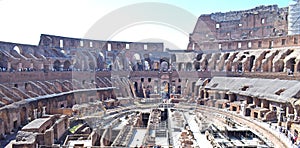 Rome Colosseum, Flavio Amphitheater, interior, in Rome
