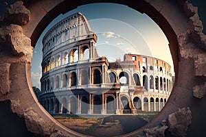 Rome colosseum. Generative AI