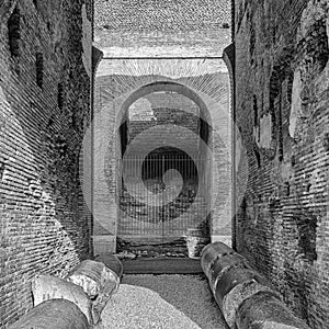 Rome Colosseum Interior archway mono