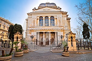 Rome. Great Synagogue of Rome facade view, Jewish temple in eternal city