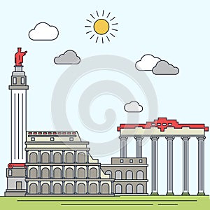 Rome hand drawn vector illustration