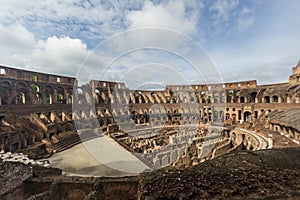 Rome. Inside the Colosseum, the Flavian amphitheatre. History of the Roman Empire