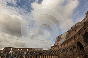 Rome. Inside the Colosseum, the Flavian amphitheatre. History of the Roman Empire