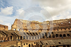 Rome. Inside the Colosseum, the Flavian amphitheatre. History of the Roman Empire