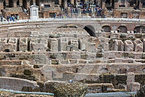 Rome. Inside the Colosseum, the Flavian amphitheatre. History of the Roman Empire