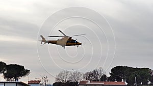 rome italy 2022 a northwest air ambulance takes off from a field near a hospital