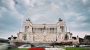 Rome, Italy. Altar Of The Fatherland Built In Honor Of Victor Emmanuel II. II Vittoriano In Summer Day