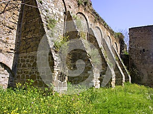 Rome italy archaeology excavations brick wall