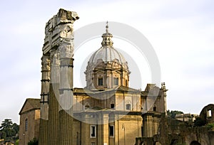 Rome italy church saints martina luke temple castor