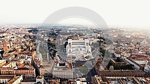 Rome Italy Cityscape Aerial View Photo of Piazza Venezia And Colosseum
