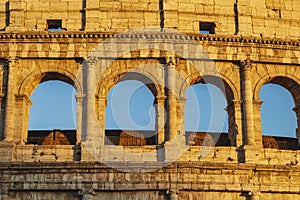 Rome Italy, close-up view of Colosseum