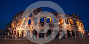 Rome, Italy: Colosseum, Flavian Amphitheatre, in the sunset