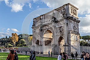ROME, ITALY - DECEMBER 01, 2019:  Arch of Costantine of Rome in Italy