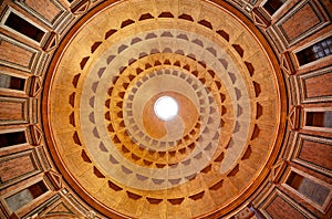Rome, Italy. Dome of ancient roman Pantheon