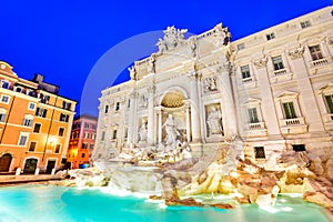 Rome, Italy - Fontana di Trevi, night image