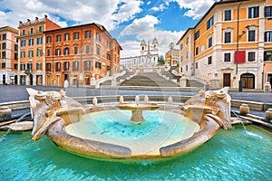 Rome, Italy. Fountain of the Boat Piazza di Spagna