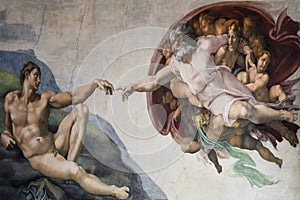 Rome Italy March 08 creation of Adam by Michelangelo