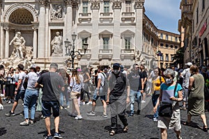 ROME, ITALY - MAY 24, 2022: Italy, Latium, Roma district, Trevi Fountain, Seven Hills of Rome