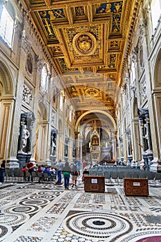 Interior of Basilica di San Giovanni in Laterano in Rome. Italy