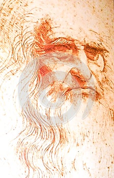 ROME, ITALY; OCTOBER 12, 2017 The Leonardo Da Vinci Portrait han