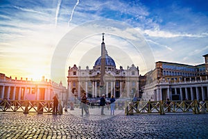 Rome, Italy - October 2019 : Saint Peter basilica in Vatican Basilica Papale di San Pietro in Vaticano Rome, Italy at