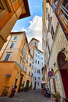 Rome Italy. Old street in downtown with antique buildings
