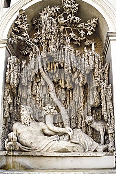 Rome Italy. One of the Four Fountains in the Quirinal Way. It re