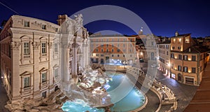 Rome, Italy Overlooking Trevi Fountain at Twilight