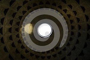 Rome Italy Pantheon Ceiling Landmark Architecture Top Pattern