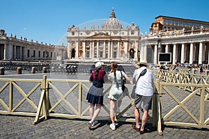 Tourist at Papal Basilica of Saint Peter in the Vatican