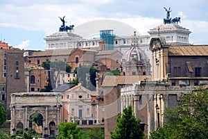 Rome Italy Roman forum ruins arc de Triomphe altar of the Fatherland