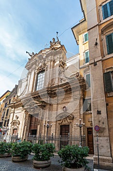 Rome, Italy - 10 02 2018: Saint Anthony in Campo Marzio, a Baroque Roman Catholic church, the national church of the  Portuguese photo