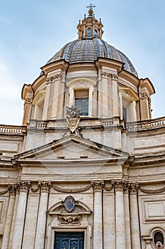 Rome, Italy. Sant Agnesse in Agone baroque Church in Piazza Navona Square