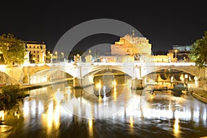 Rome, Italy, Sant Angelo castle and Tevere river