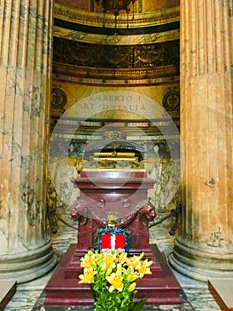 Rome, Italy - September 10, 2015: Inside the Pantheon. Pantheon is a famous monument of ancient Roman culture, temple of